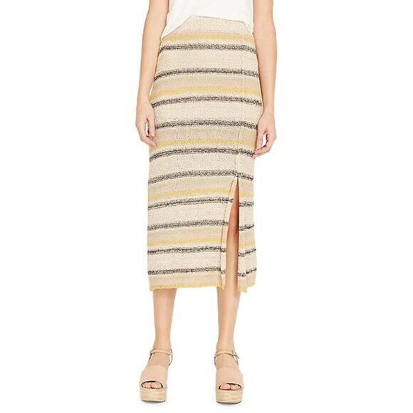 NWT Buffalo David Bitton knit stripe midi skirt with slit, S - Picture 8 of 8
